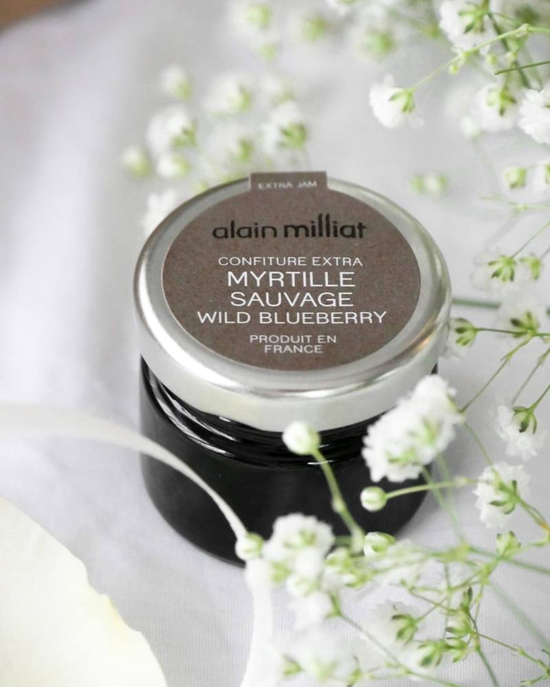 Mini pot de confiture de myrtilles sauvages Alain Milliat